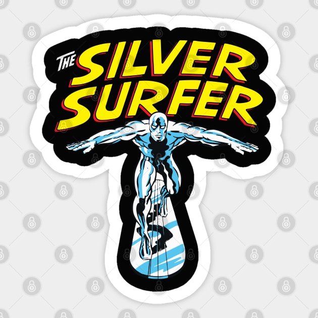 Classic Silver Surfer Sticker by TonieTee